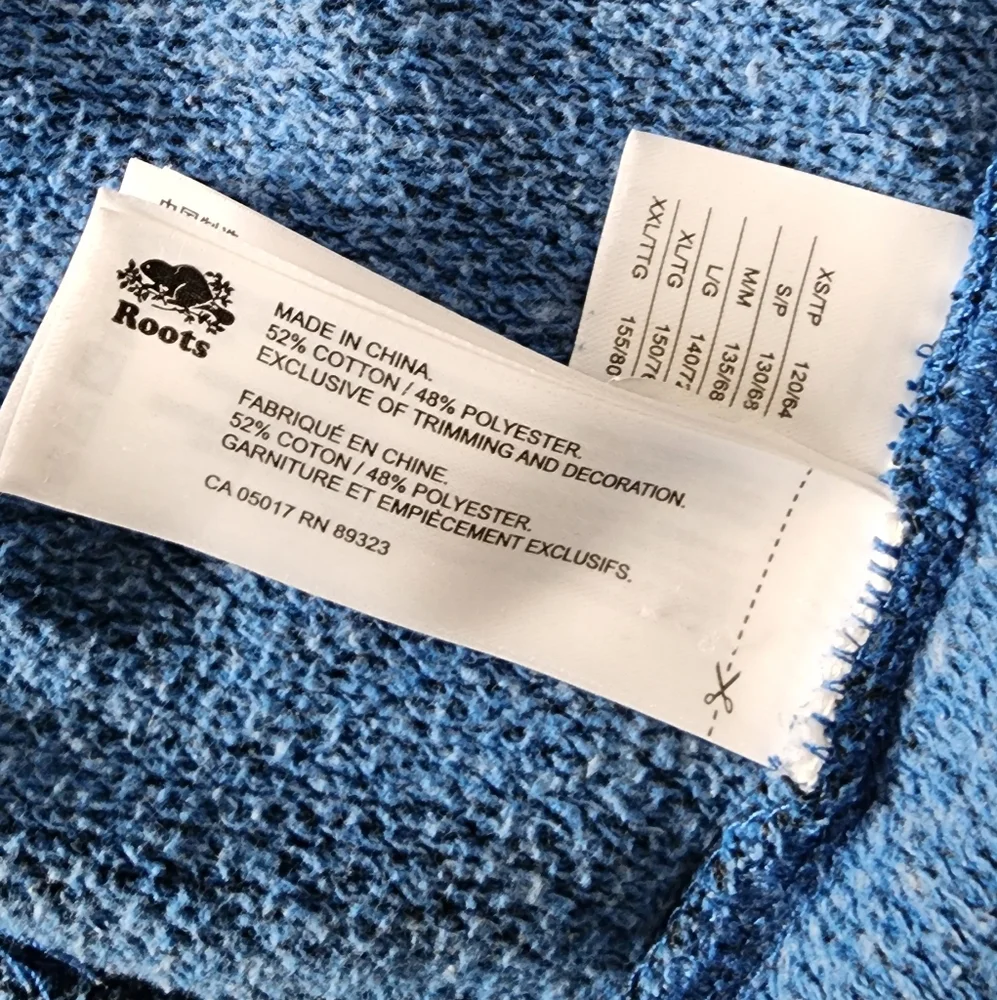Roots Kids Blue Hoodie Jacket Size XXL 13-14 Yrs - Picture 4 of 7